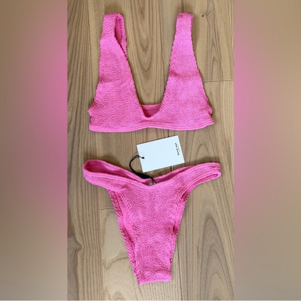 Bond-eye Swim Bikini Set Scout Bikini Top and Scene Bikini Bottom NWT Ribbed OS - Picture 9 of 13
